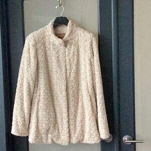 Dennis Basso faux Persian lamb coat